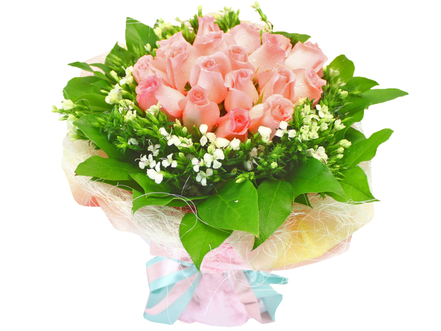 Florist Flower Bouquet - Just Peachy x 18 Bouquet - L16508 Photo