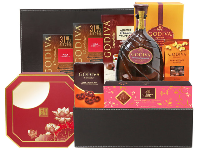 Mid-Autumn Gift Hamper - Mid Autumn Peninsula Moon Cake With Premium Godiva Food Gift Hamper FH127 - MH0730A3 Photo